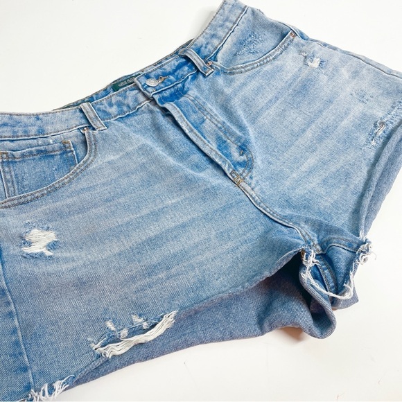 Wild Fable Size 12 Women's Super-High Rise Cut Off Jean Shorts Blue Denim - Picture 2 of 9